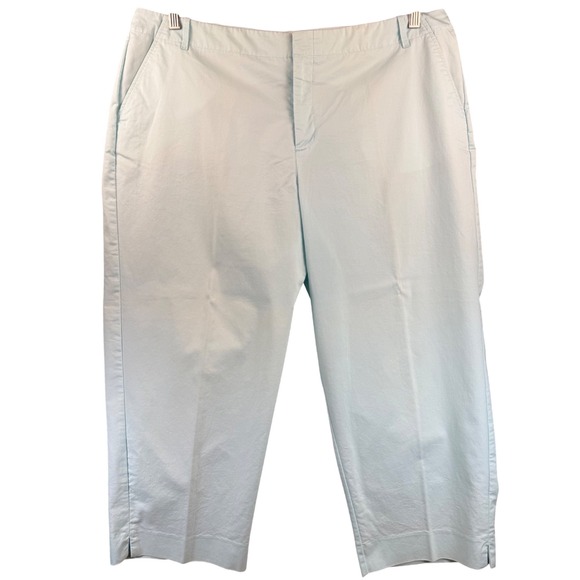 Mossimo Supply Co. Pants - Light Blue Cropped Chino Pants Mid Rise Capri Trousers with Pockets